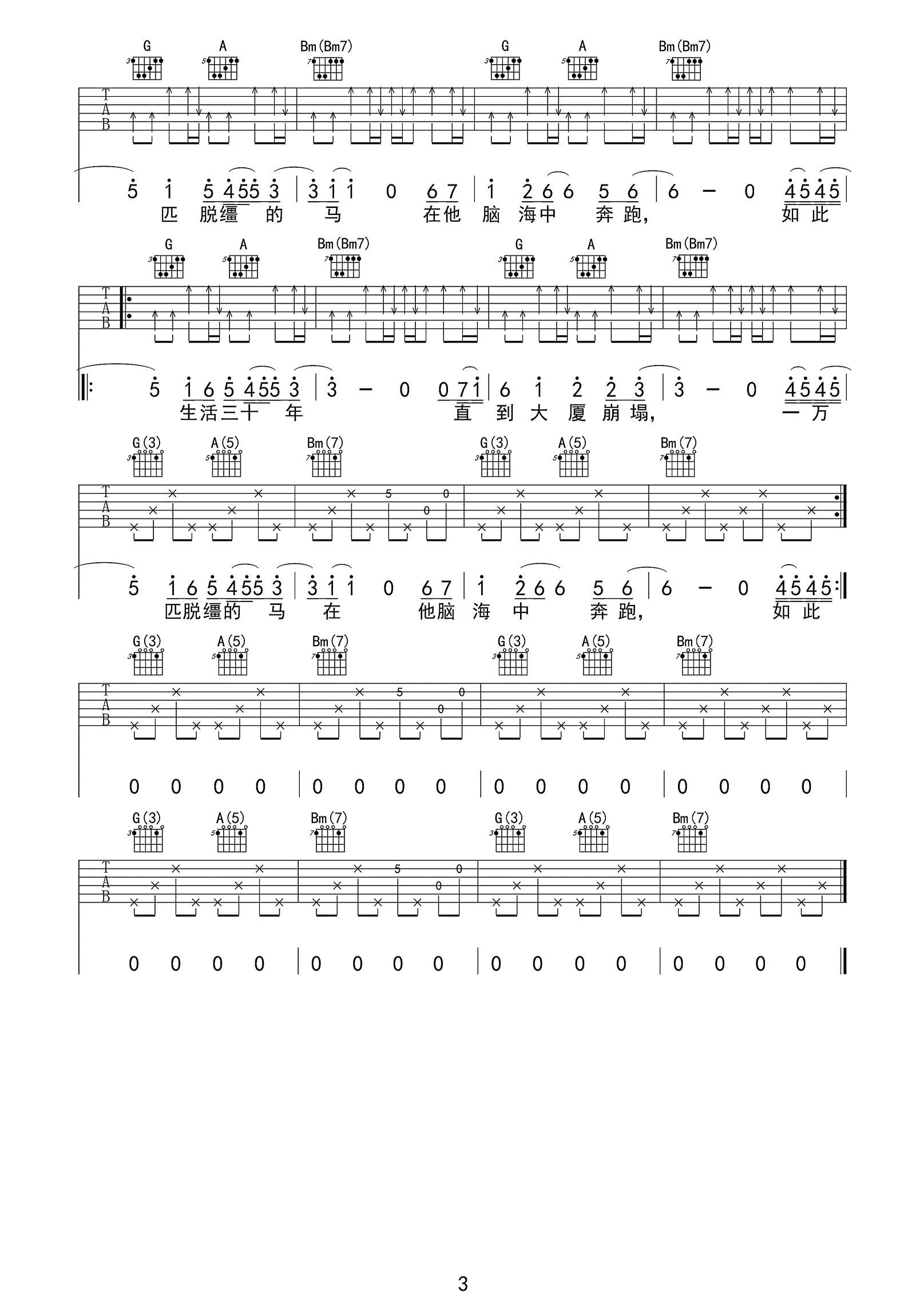 杀死那个石家庄人吉他谱,原版包师语歌曲,简单D调弹唱教学,吴先生版六线指弹简谱图 - 吉他谱 - 中国曲谱网