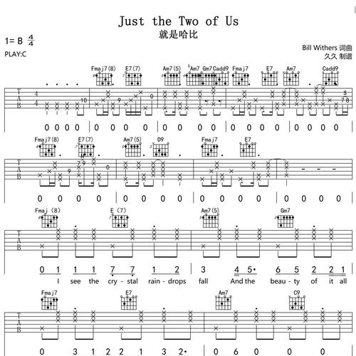 Just the Two of Us吉他谱_就是哈比演唱版_C调版吉他弹唱谱