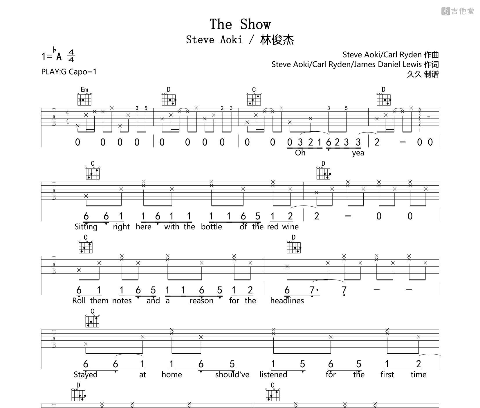 The Show吉他谱