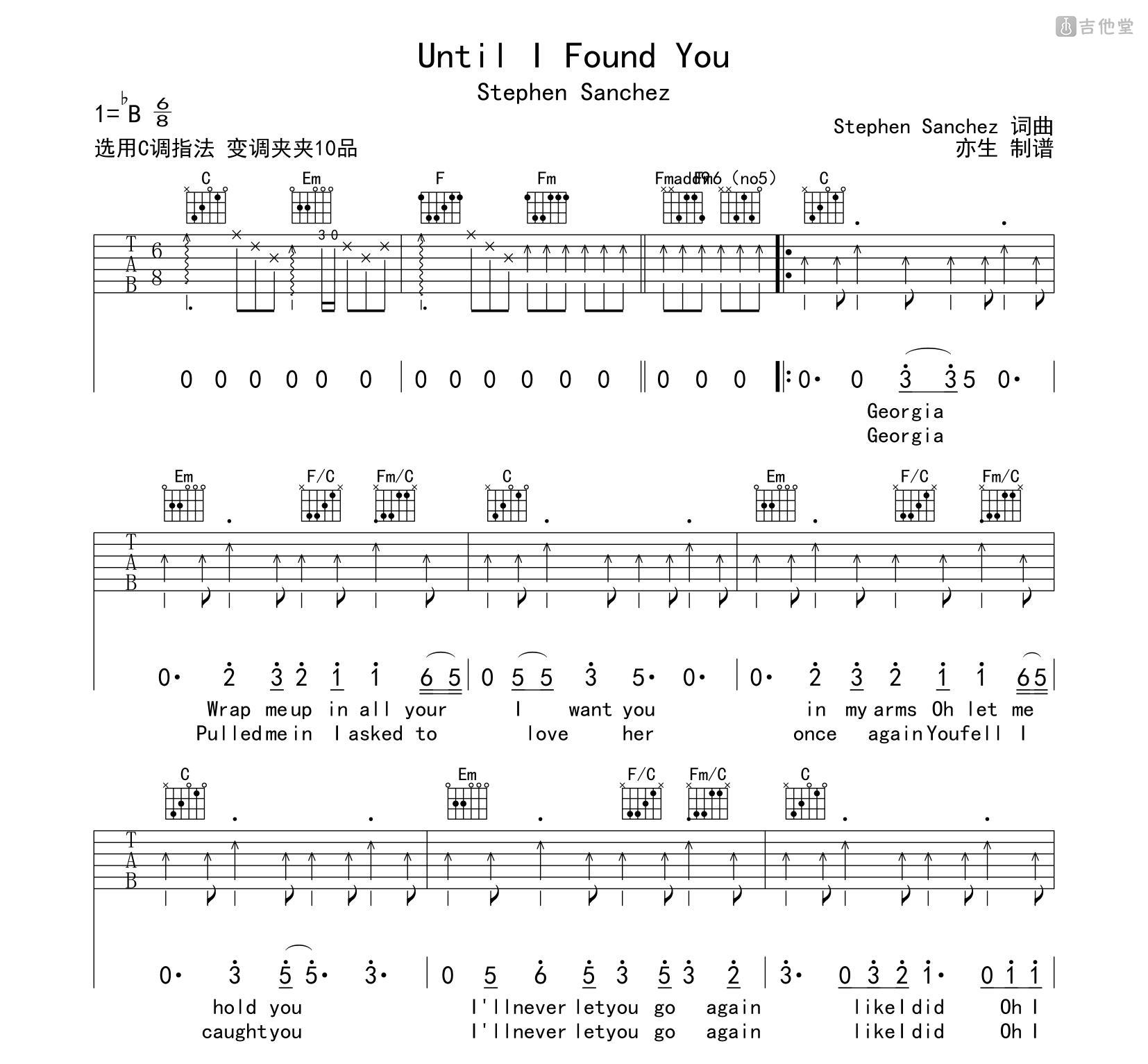 Clapton - Nobody Knows You When You're Down And Out sheet music for ...