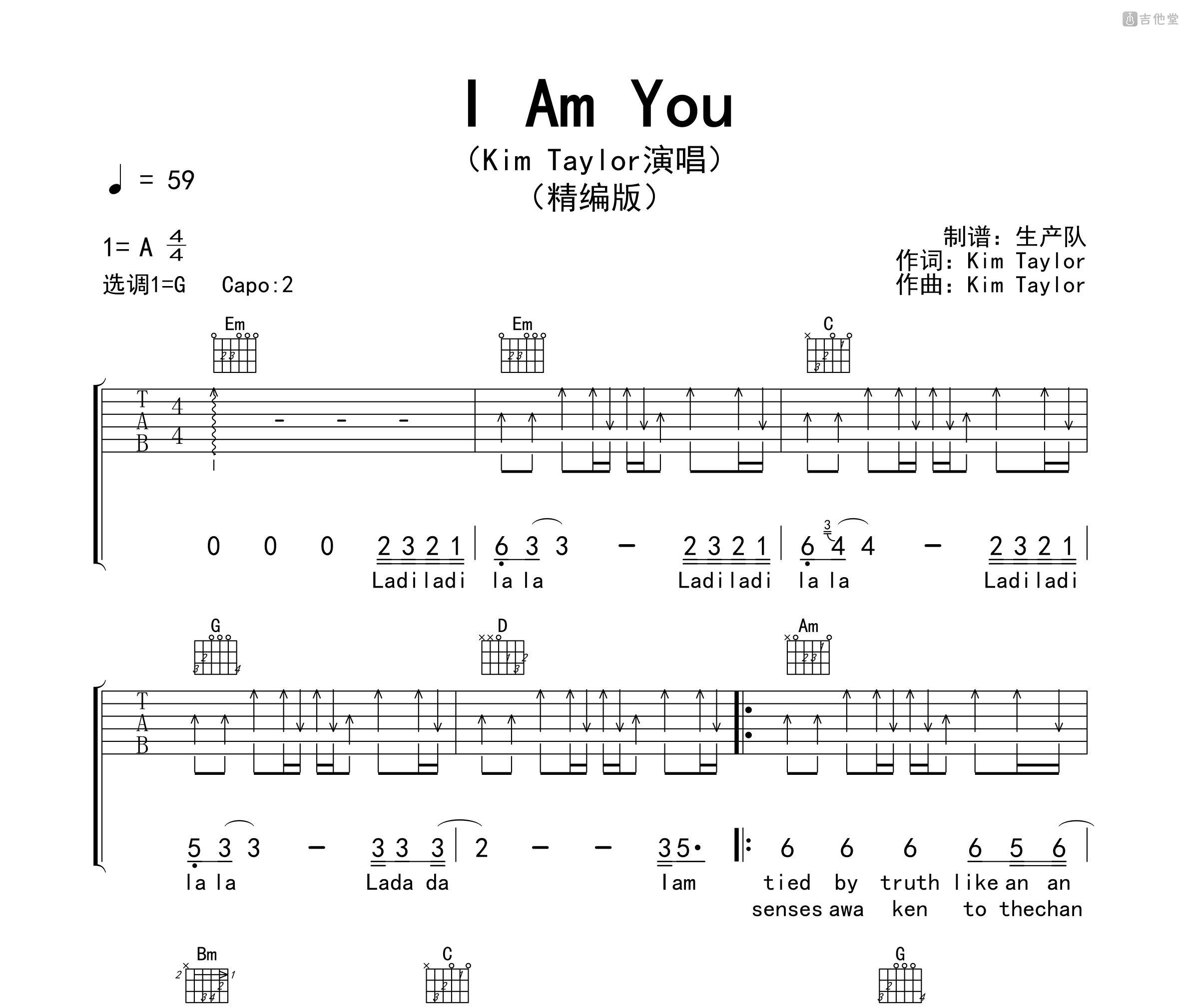 I Am You吉他谱