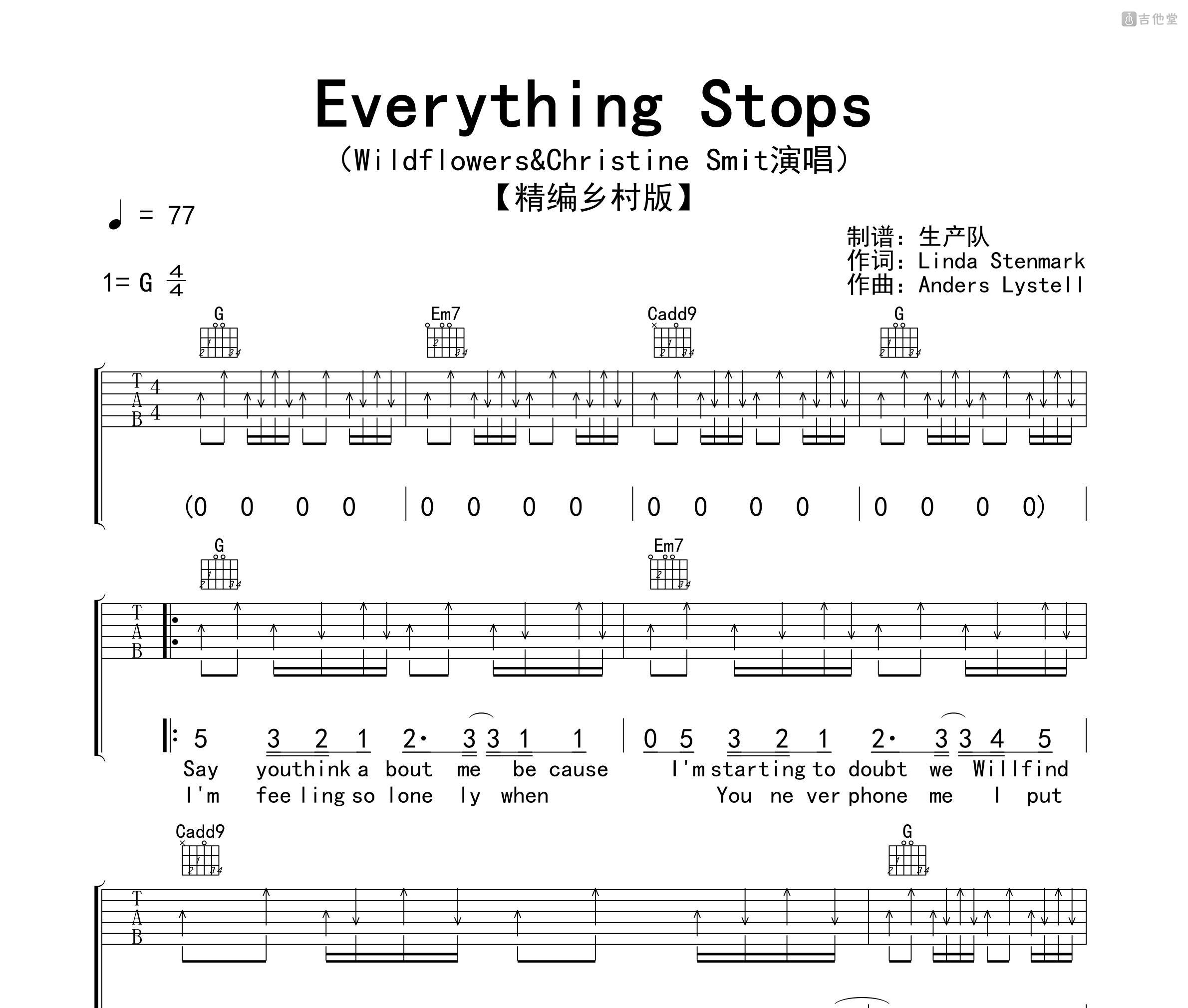 Everything Stops吉他谱
