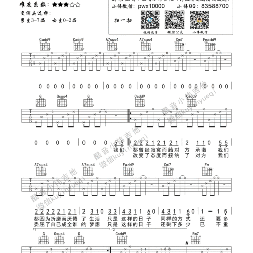 梦一场吉他六线谱_那英_弹唱伴奏吉他谱_C调指法版(酷音小伟)