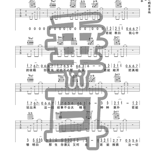 《爱是怀疑》吉他谱 陈奕迅 E调弹唱吉他谱(垂耳吉他)