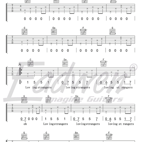 loving strangers吉他弹唱谱_Tiger_C调吉他谱(爱德文吉他教室)