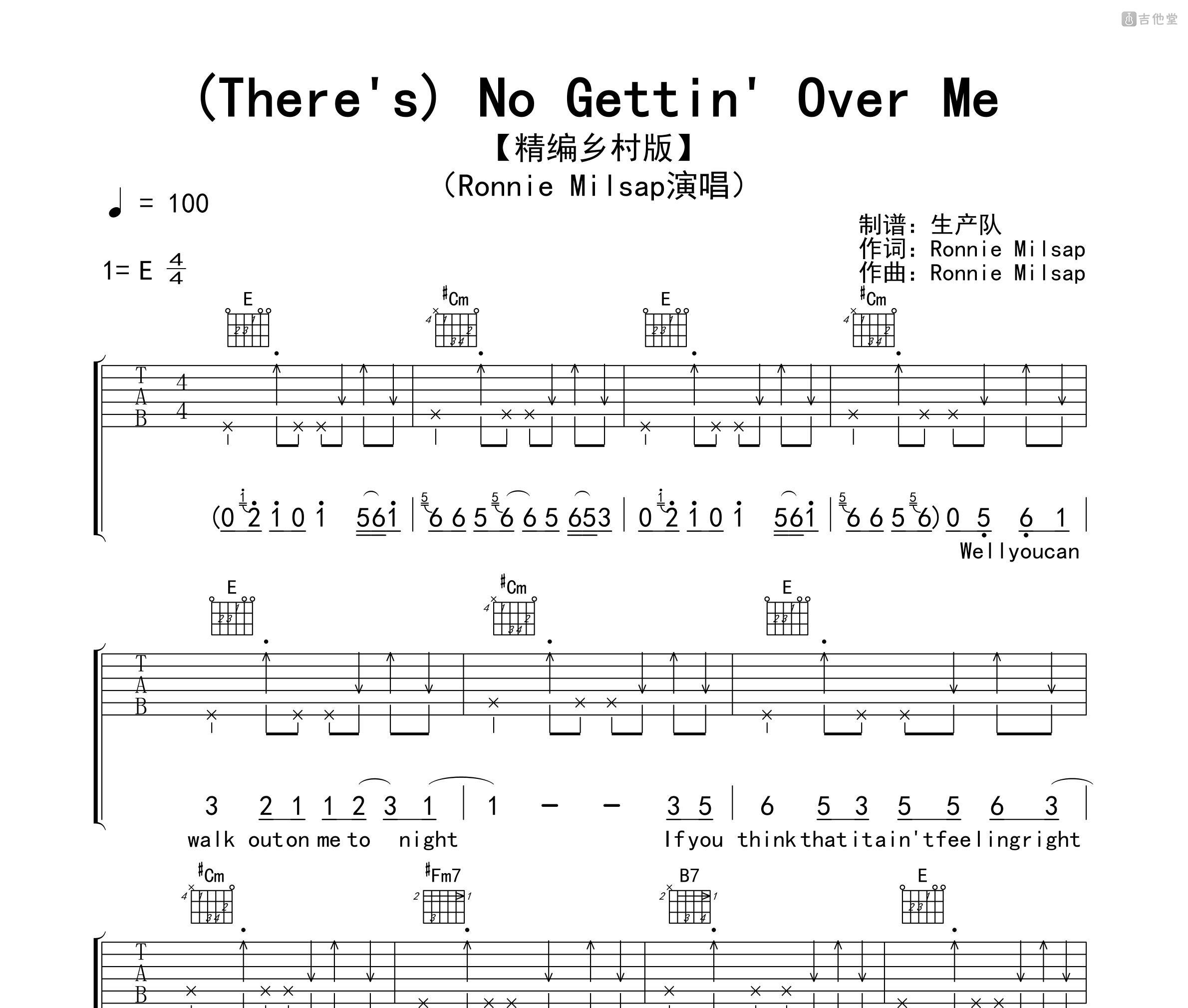 (There's) No Gettin' Over Me吉他谱