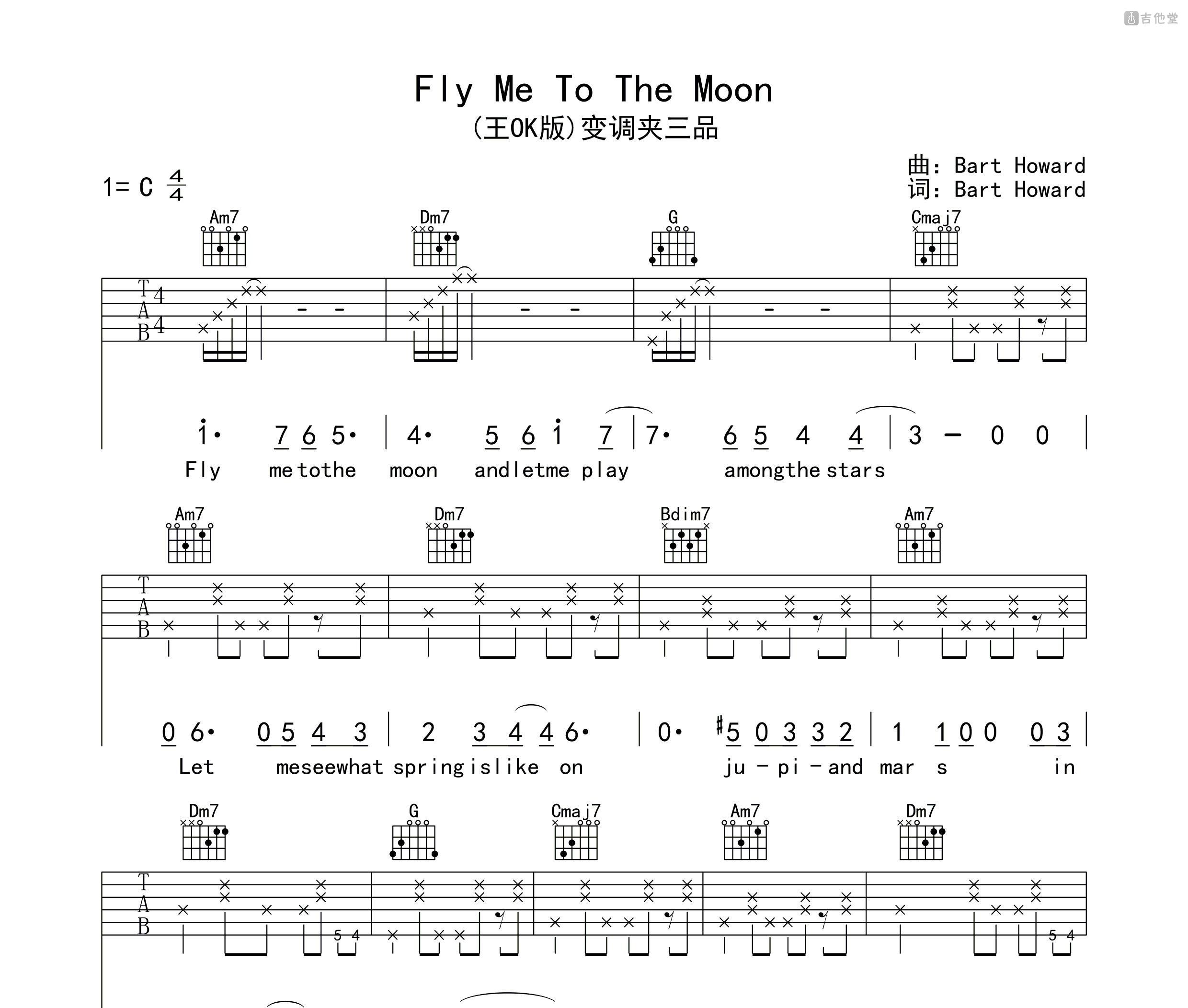 Fly Me To The Moon吉他谱