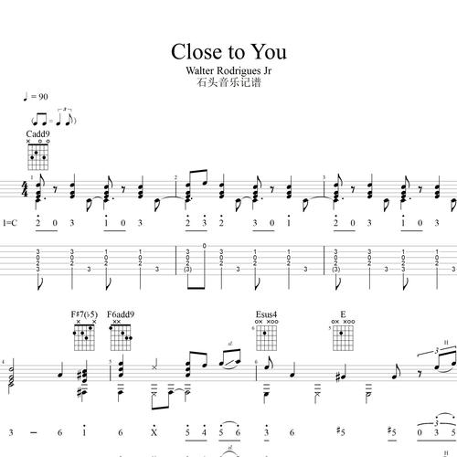 Close to You吉他谱 Carpenters C调指法版吉他弹唱伴奏谱