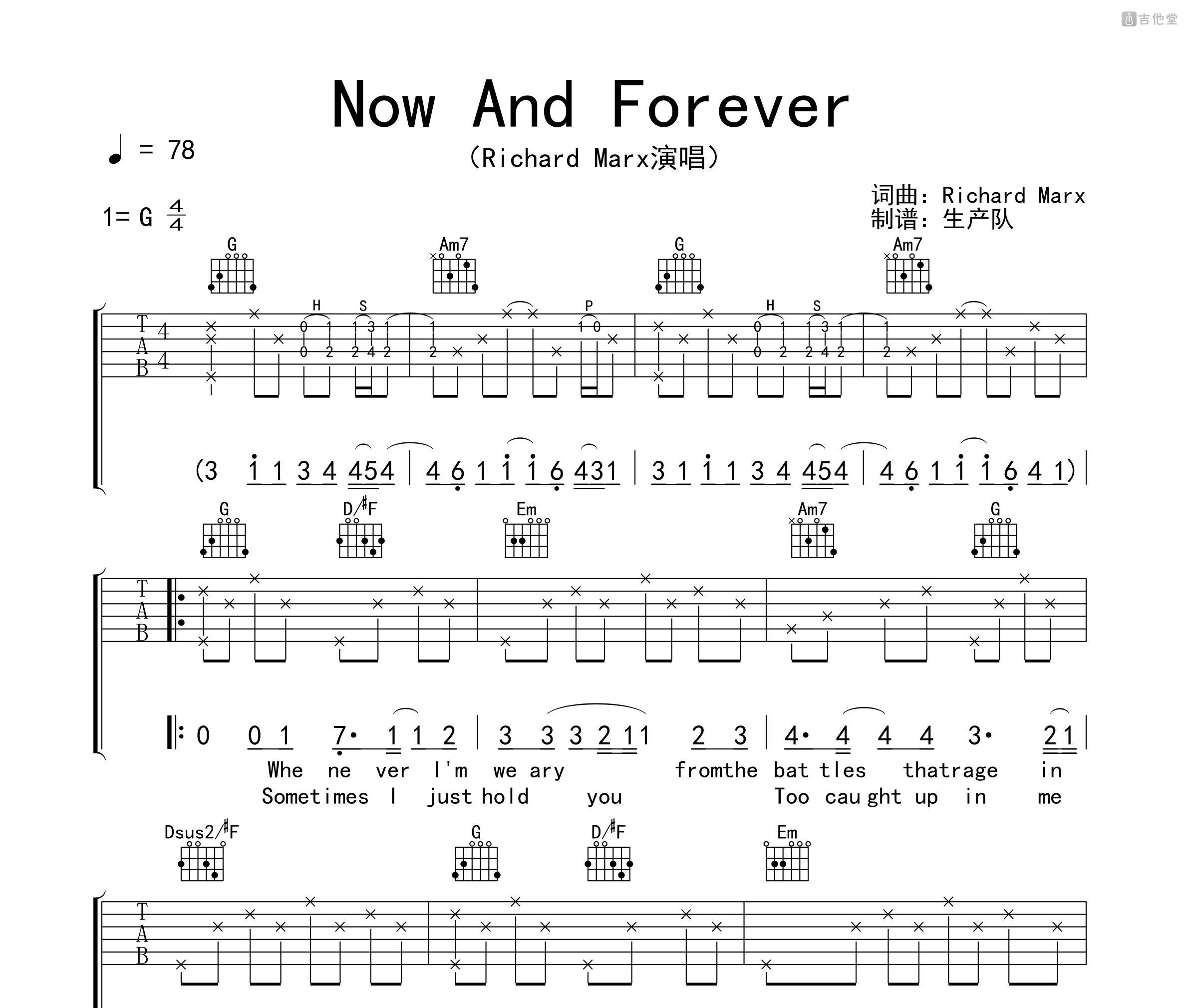 Now And Forever吉他谱