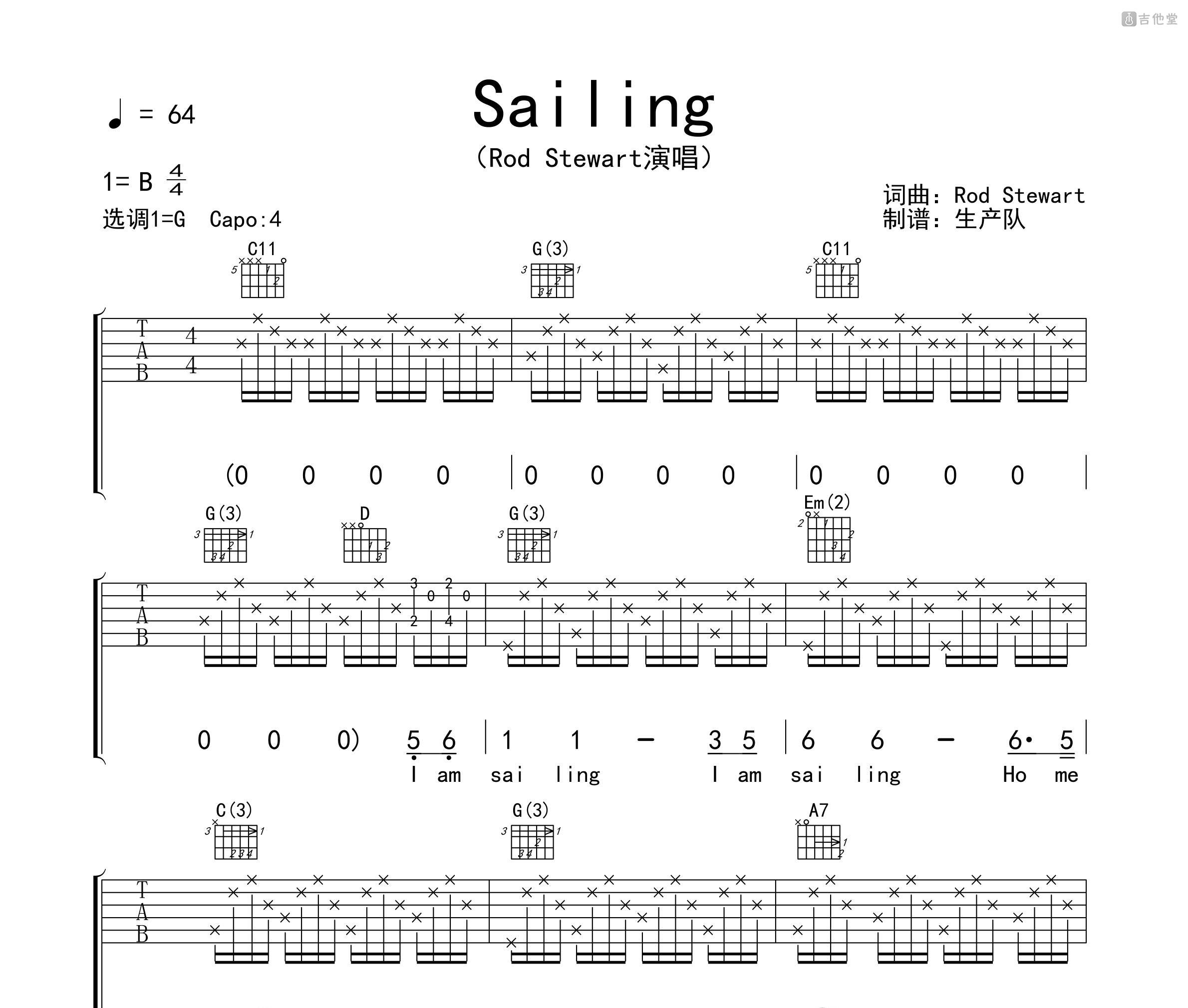 Sailing吉他谱