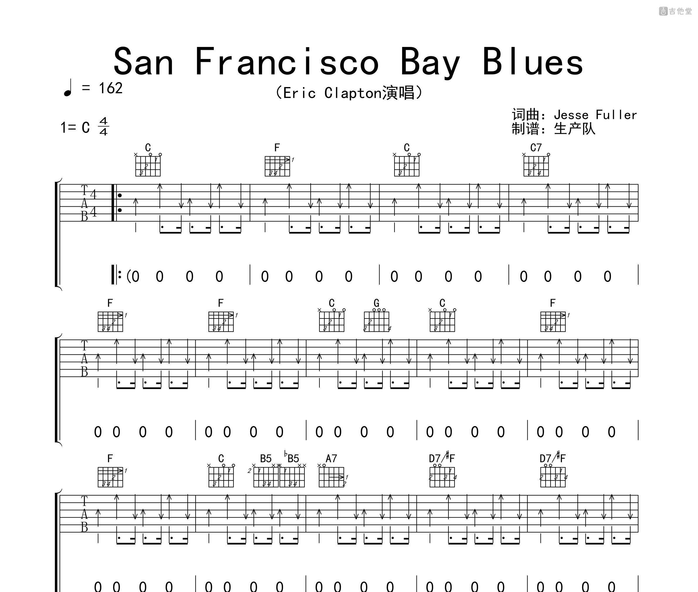 San Francisco Bay Blues吉他谱