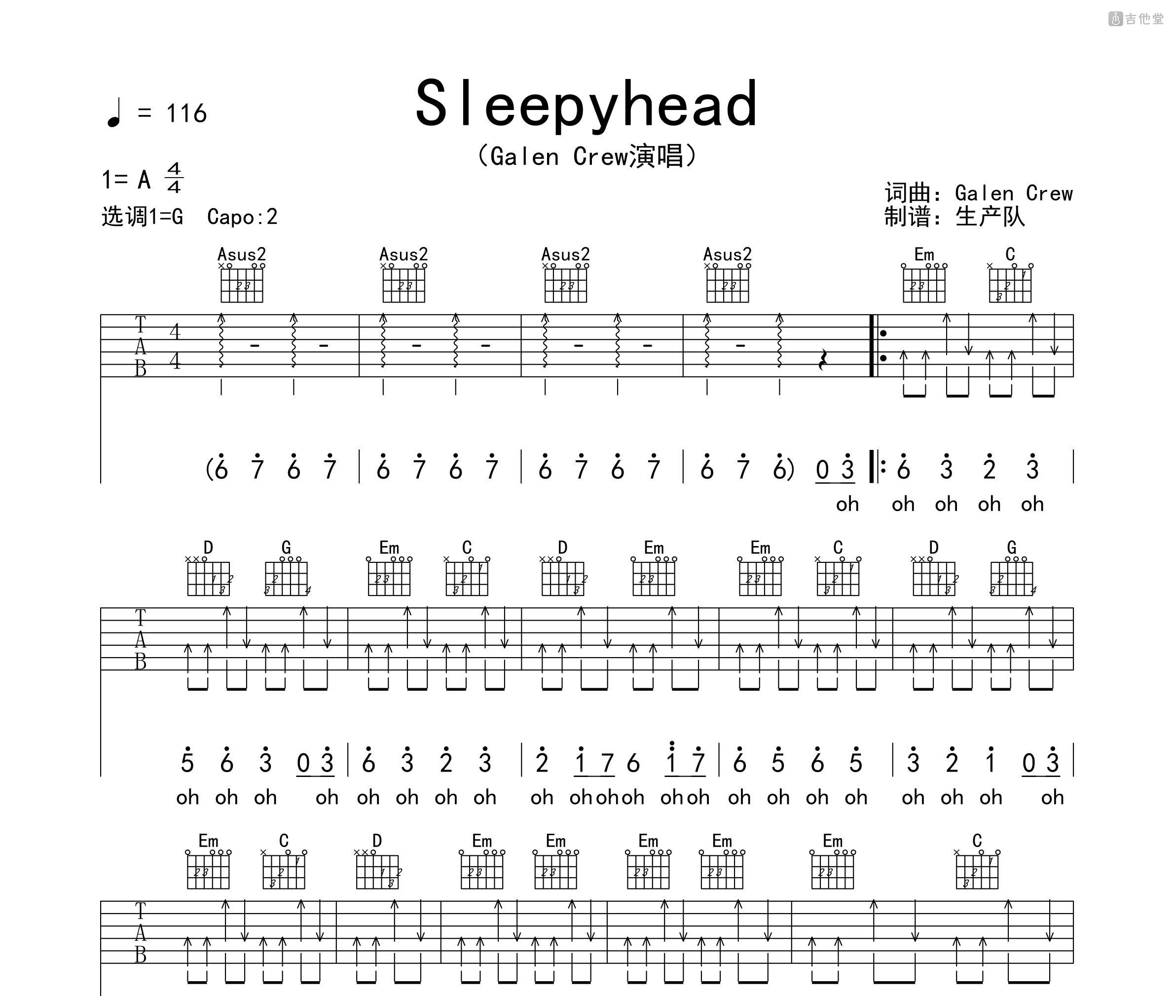 Sleepyhead吉他谱