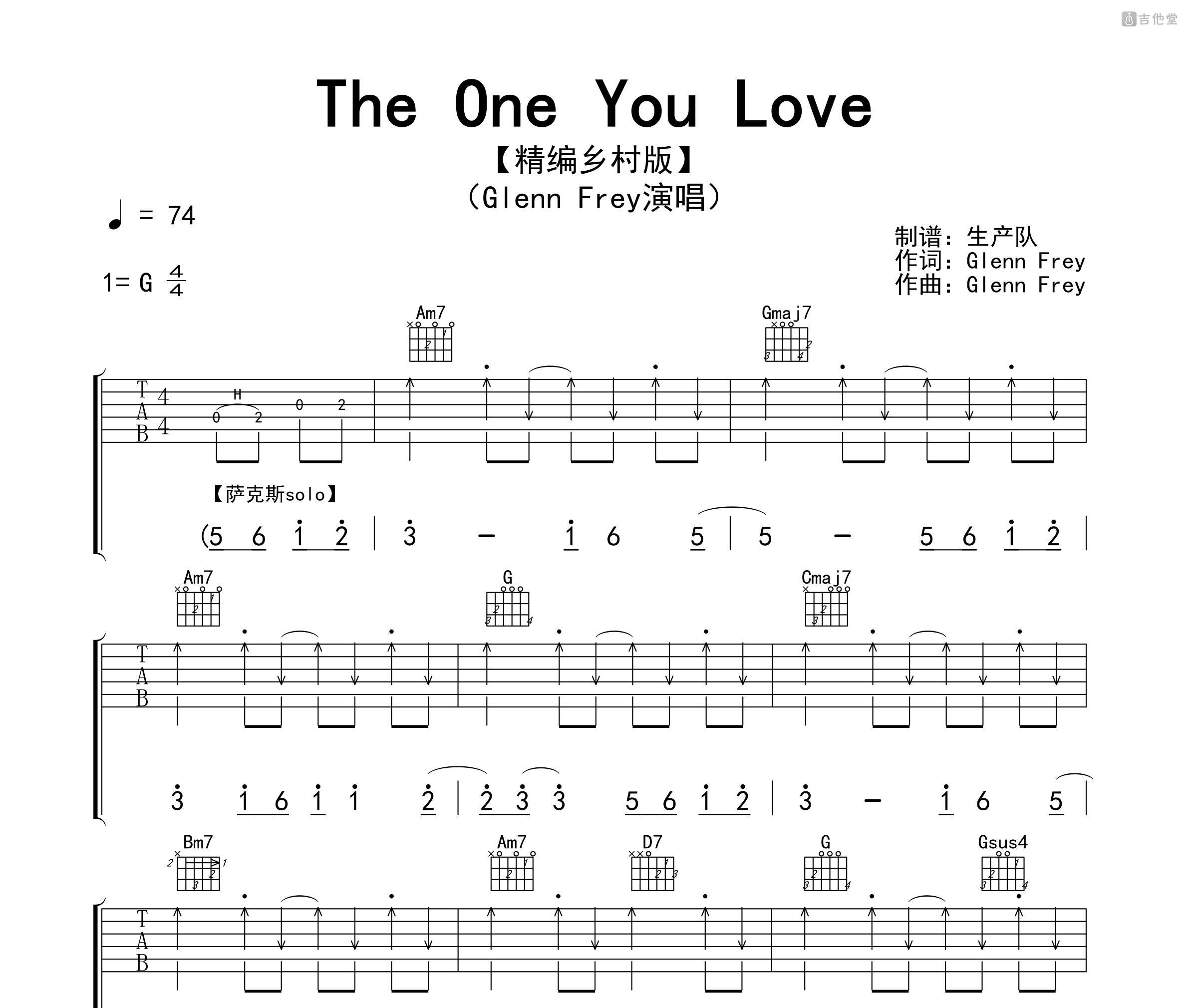 The One You Love吉他谱