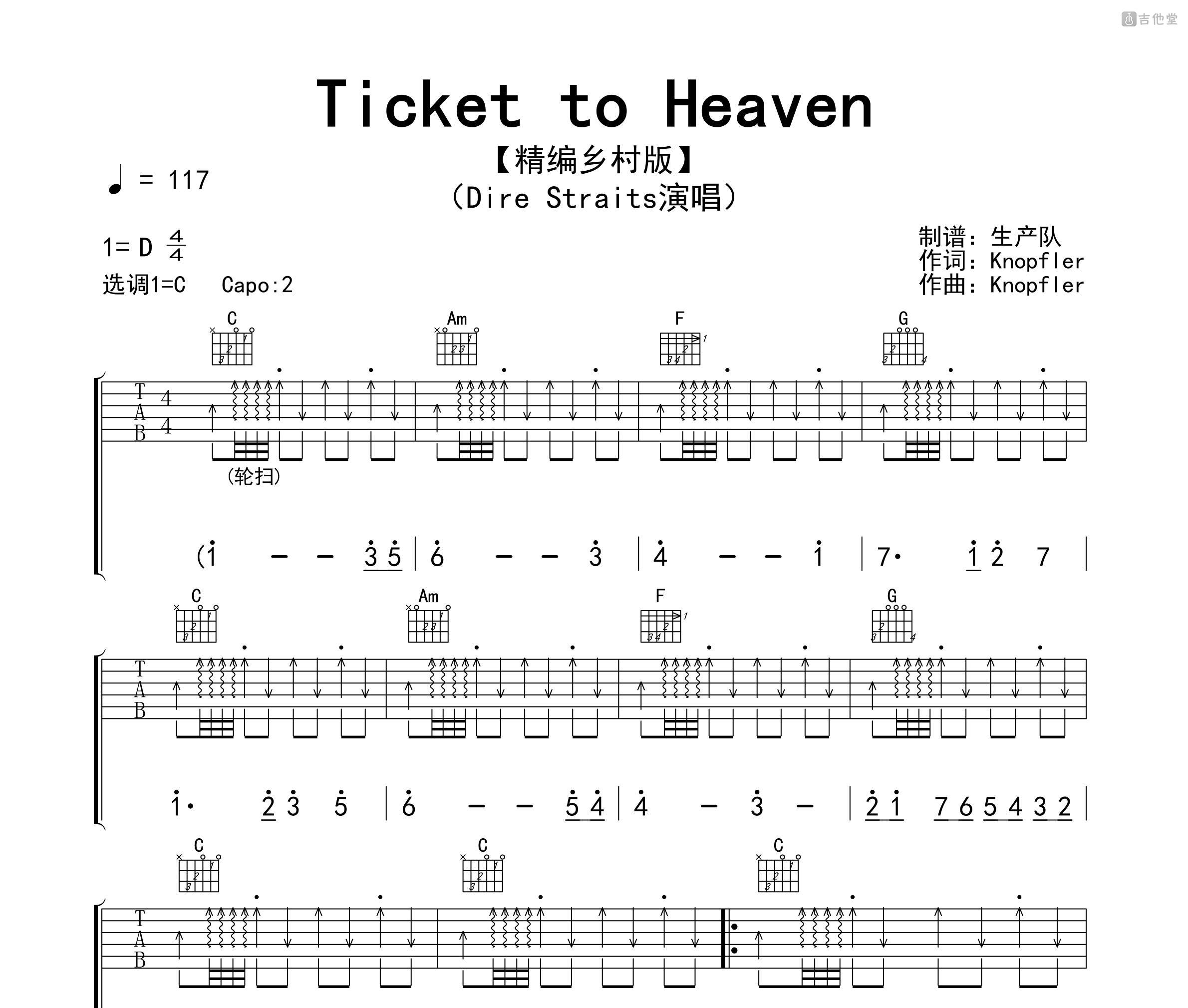 Ticket to Heaven吉他谱
