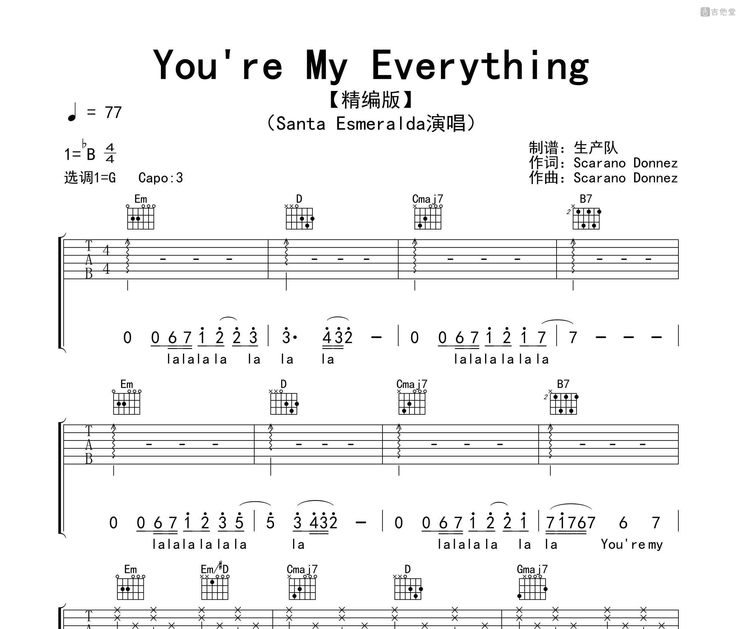 You're My Everything吉他谱