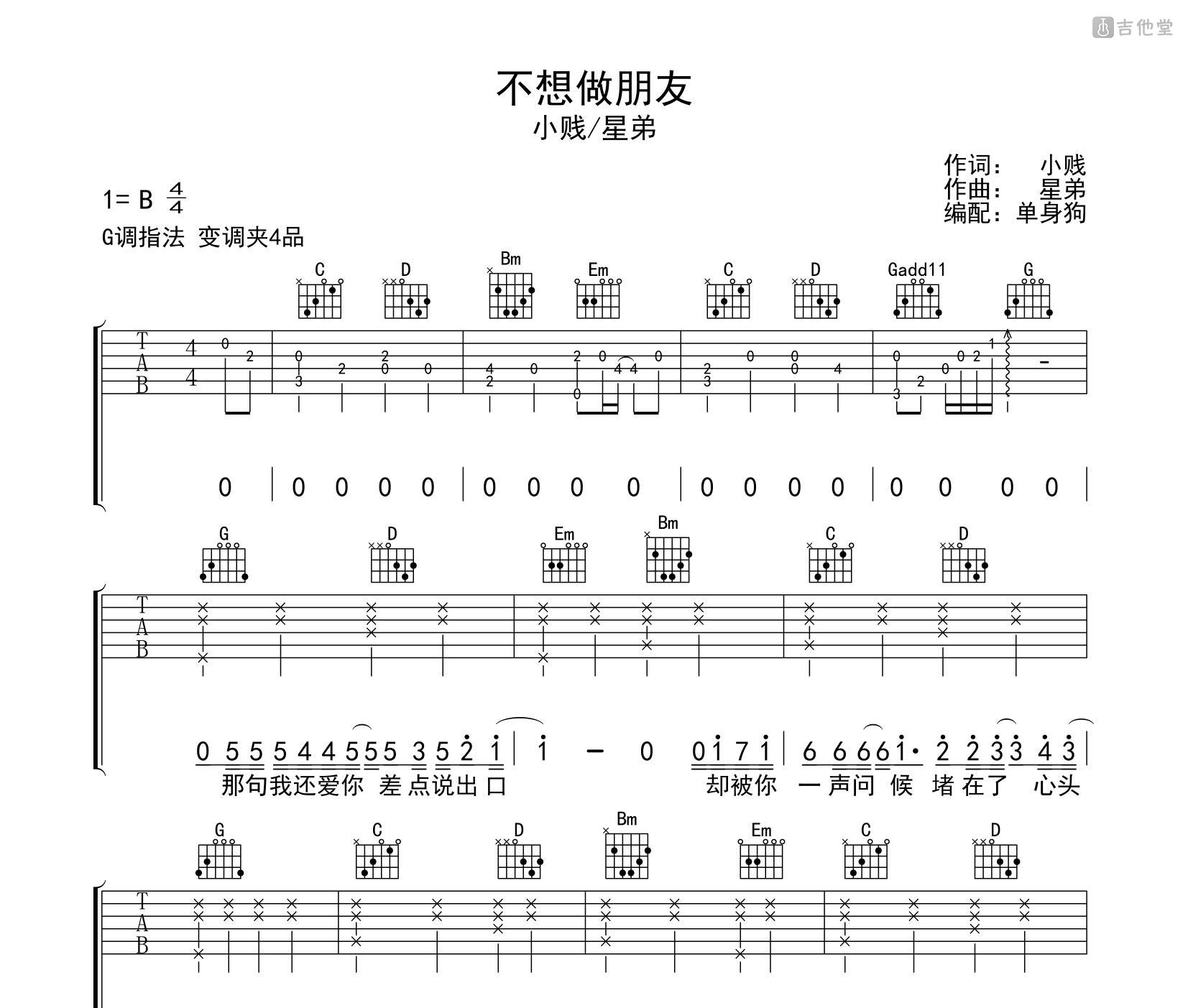 TalkingChord.com: 梁文音 - 分手不要做朋友 (吉他谱 Chords)