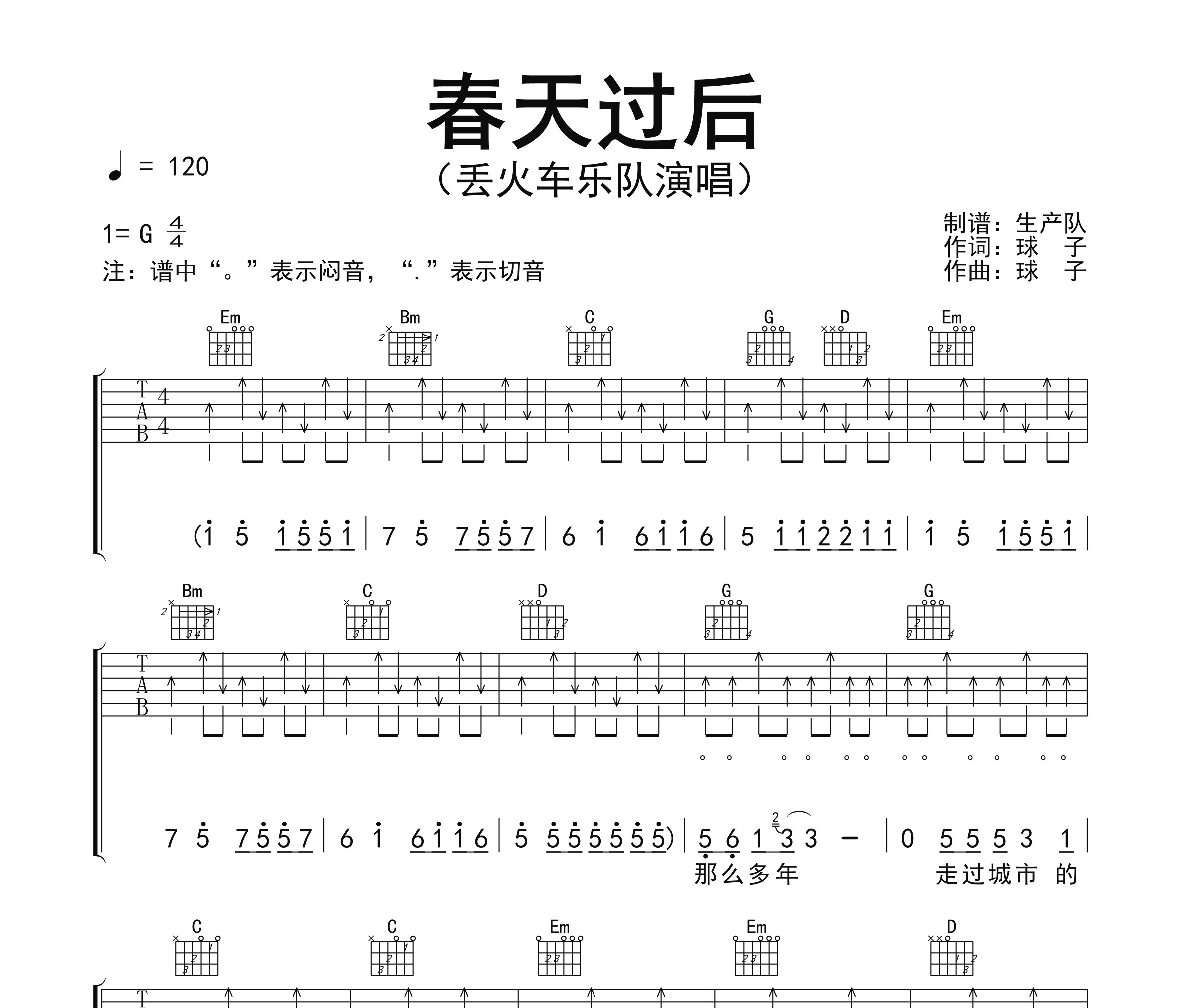 春天过后吉他谱