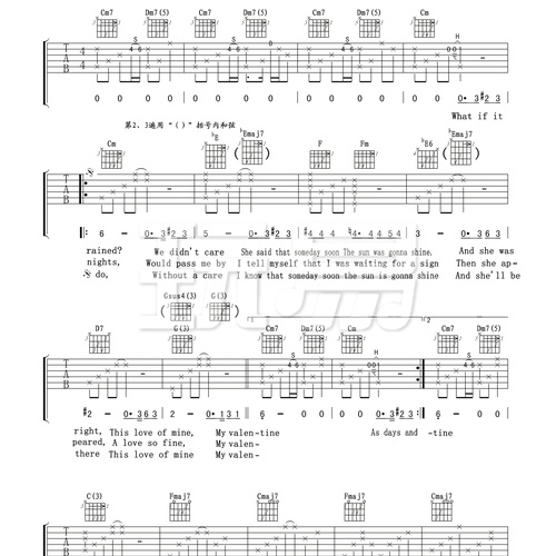 Paul McCartney《My Valentine》吉他谱 E调弹唱吉他谱(玩易文化)