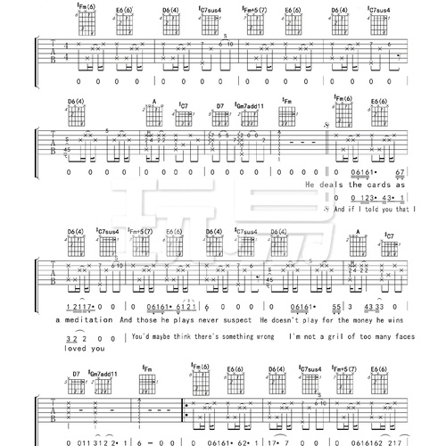 Shape of my heart吉他弹唱谱_Sting_A调吉他谱(玩易文化)