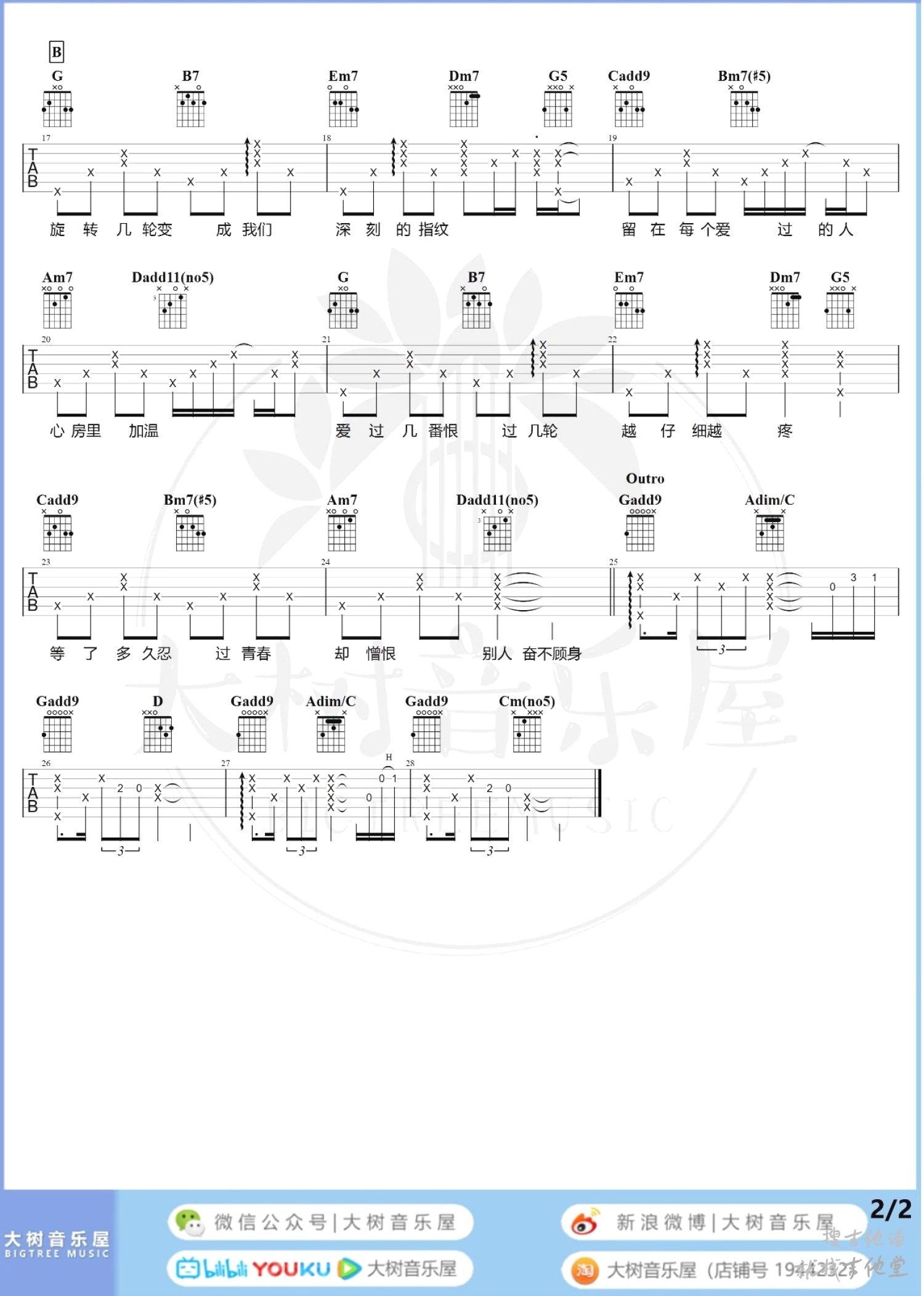 指纹吉他谱大树音乐屋编配吉他堂-2