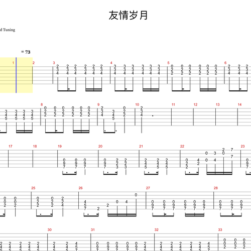 友情岁月吉他谱 郑伊健 GTP乐队谱