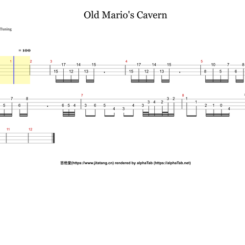 Old Mario's Cavern吉他谱 超级玛丽插曲 GTP格式演奏谱