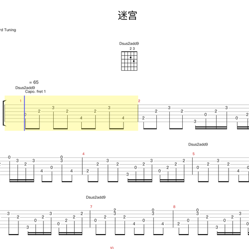 迷宫吉他谱 王若琳 GTP格式吉他伴奏谱