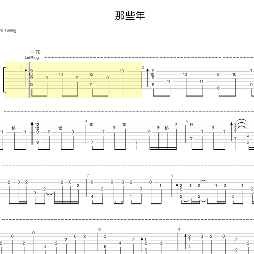 那些年吉他谱 胡夏 GTP格式指弹吉他谱