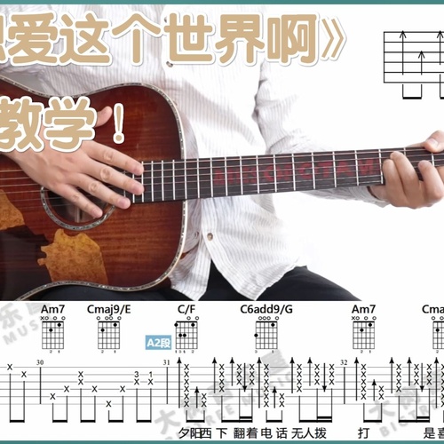 《好想爱这个世界啊》吉他谱 华晨宇 C调弹唱吉他谱附演示教程(大树音乐屋)